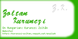 zoltan kurunczi business card