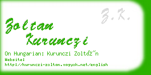 zoltan kurunczi business card